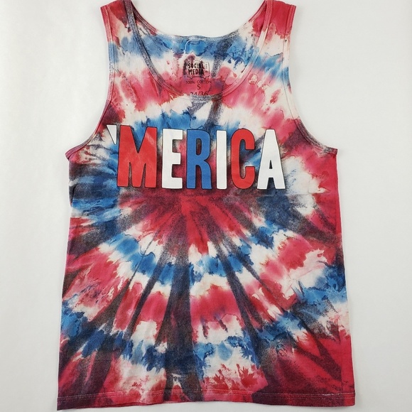 social media Other - 'MERICA tie dye bro tank